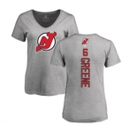 Hockey Women New Jersey Devils #6 Andy Greene Ash Backer T-Shirt