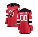 Women New Jersey Devils Customized Fanatics Branded Red Home Breakaway Hockey Jersey