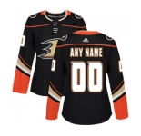 Women Anaheim Ducks Customized Authentic Black Home Hockey Jersey