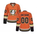 Women Anaheim Ducks Customized Authentic Black Teal Alternate Hockey Jersey