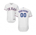 Men's Texas Rangers Customized White Home Flex Base Authentic Collection Baseball Jersey