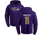 Football Baltimore Ravens #11 Seth Roberts Purple Name & Number Logo Pullover Hoodie