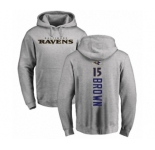 Football Baltimore Ravens #15 Marquise Brown Ash Backer Pullover Hoodie