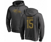 Football Baltimore Ravens #15 Marquise Brown Ash One Color Pullover Hoodie