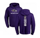 Football Baltimore Ravens #15 Marquise Brown Purple Backer Pullover Hoodie
