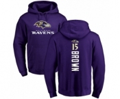 Football Baltimore Ravens #15 Marquise Brown Purple Backer Pullover Hoodie