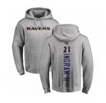 Football Baltimore Ravens #21 Mark Ingram II Ash Backer Pullover Hoodie