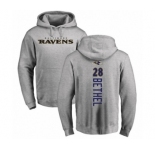 Football Baltimore Ravens #28 Justin Bethel Ash Backer Pullover Hoodie