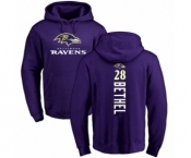Football Baltimore Ravens #28 Justin Bethel Purple Backer Pullover Hoodie