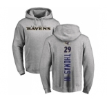 Football Baltimore Ravens #29 Earl Thomas III Ash Backer Pullover Hoodie