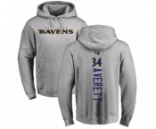 Football Baltimore Ravens #34 Anthony Averett Ash Backer Pullover Hoodie
