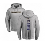 Football Baltimore Ravens #39 Tyler Ervin Ash Backer Pullover Hoodie