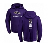 Football Baltimore Ravens #43 Justice Hill Purple Backer Pullover Hoodie