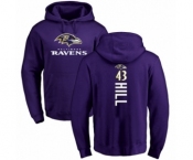 Football Baltimore Ravens #43 Justice Hill Purple Backer Pullover Hoodie