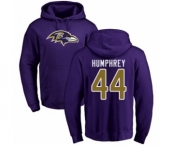 Football Baltimore Ravens #44 Marlon Humphrey Purple Name & Number Logo Pullover Hoodie