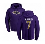 Football Baltimore Ravens #7 Trace McSorley Purple Name & Number Logo Pullover Hoodie
