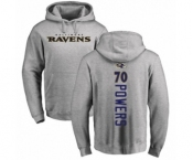 Football Baltimore Ravens #70 Ben Powers Ash Backer Pullover Hoodie