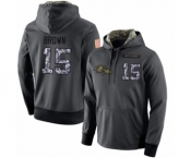 Football Men's Baltimore Ravens #15 Marquise Brown Stitched Black Anthracite Salute to Service Player Performance Hoodie