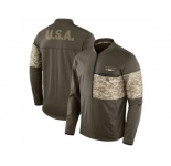 Men Baltimore Ravens Nike Olive Salute to Service Sideline Hybrid Half-Zip Pullover Jacket