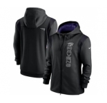 Men's Baltimore Ravens 2021 Black Sideline Team Performance Full-Zip Hoodie