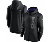 Men's Baltimore Ravens 2021 Black Sideline Team Performance Full-Zip Hoodie