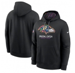 Men's Baltimore Ravens 2024 NFL Crucial Catch Club Black Performance Pullover Hoodie
