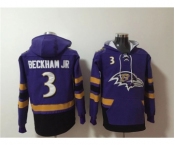 Men's Baltimore Ravens #3 Odell Beckham Jr. Ageless Must-Have Lace-Up Pullover Hoodie
