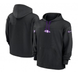 Men's Baltimore Ravens Black Performance Pullover Hoodie