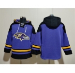 Men's Baltimore Ravens Blank Ageless Must-Have Lace-Up Pullover Hoodie