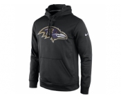 Men's Baltimore Ravens Nike Black Practice Performance Pullover Hoodie