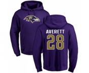 NFL Nike Baltimore Ravens #28 Anthony Averett Purple Name & Number Logo Pullover Hoodie