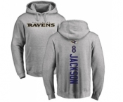 NFL Nike Baltimore Ravens #8 Lamar Jackson Ash Backer Pullover Hoodie