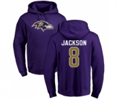 NFL Nike Baltimore Ravens #8 Lamar Jackson Purple Name & Number Logo Pullover Hoodie