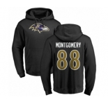 NFL Nike Baltimore Ravens #88 Ty Montgomery Black Name & Number Logo Pullover Hoodie