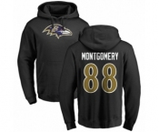 NFL Nike Baltimore Ravens #88 Ty Montgomery Black Name & Number Logo Pullover Hoodie