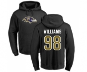 NFL Nike Baltimore Ravens #98 Brandon Williams Black Name & Number Logo Pullover Hoodie