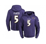 Nike Baltimore Ravens #5 Joe Flacco Purple Name & Number Pullover NFL Hoodie