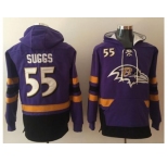 Nike Baltimore Ravens #55 Terrell Suggs Purple Black Name & Number Pullover NFL Hoodie