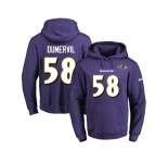 Nike Baltimore Ravens #58 Elvis Dumervil Purple Name & Number Pullover NFL Hoodie
