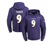 Nike Baltimore Ravens #9 Justin Tucker Purple Name & Number Pullover NFL Hoodie