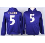 nike nfl jerseys baltimore ravens #5 flacco purple[pullover hooded sweatshirt]