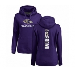 Football Women's Baltimore Ravens #15 Marquise Brown Purple Backer Pullover Hoodie