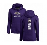 Football Women's Baltimore Ravens #39 Tyler Ervin Purple Backer Pullover Hoodie