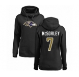 Football Women's Baltimore Ravens #7 Trace McSorley Black Name & Number Logo Pullover Hoodie