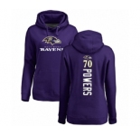 Football Women's Baltimore Ravens #70 Ben Powers Purple Backer Pullover Hoodie