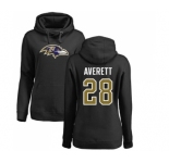 NFL Women's Nike Baltimore Ravens #28 Anthony Averett Black Name & Number Logo Pullover Hoodie