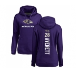 NFL Women's Nike Baltimore Ravens #28 Anthony Averett Purple Backer Pullover Hoodie