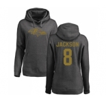 NFL Women's Nike Baltimore Ravens #8 Lamar Jackson Ash One Color Pullover Hoodie