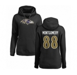 NFL Women's Nike Baltimore Ravens #88 Ty Montgomery Black Name & Number Logo Pullover Hoodie