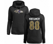 NFL Women's Nike Baltimore Ravens #88 Ty Montgomery Black Name & Number Logo Pullover Hoodie